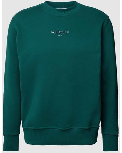 carlo colucci Sweatshirt mit gerippten Abschlüssen - Grün