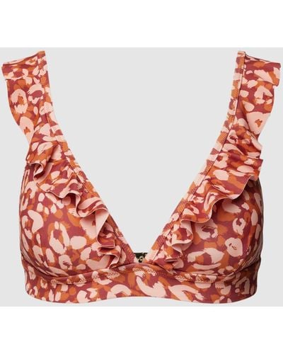Shiwi Bikini-Oberteil mit Allover-Muster Modell 'BOBBY' - Rot