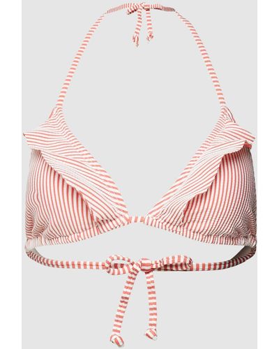 Becksöndergaard Bikini-Oberteil mit Streifenmuster Modell 'Striba Bel' - Pink