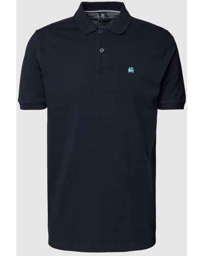 Lerros Poloshirt mit Label-Stitching - Blau