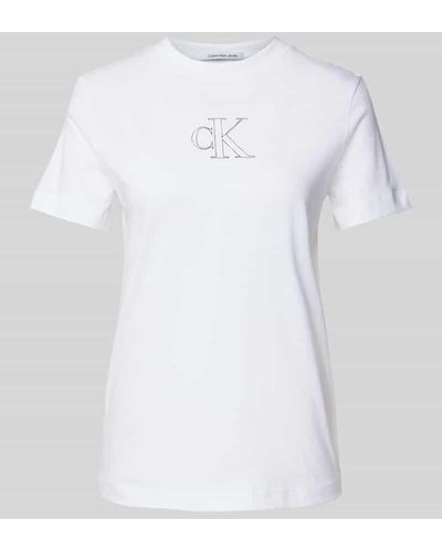 Calvin Klein T-Shirt mit Label-Print - Weiß