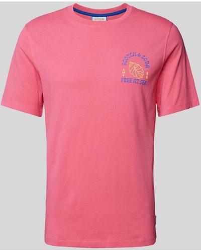 Scotch & Soda T-Shirt mit Label-Print - Pink