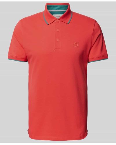 S.oliver Poloshirt mit Label-Detail - Rot