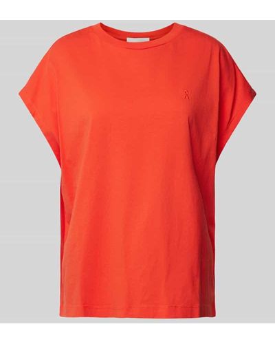 ARMEDANGELS T-Shirt mit geripptem Rundhalsausschnitt Modell 'INAARA' - Rot