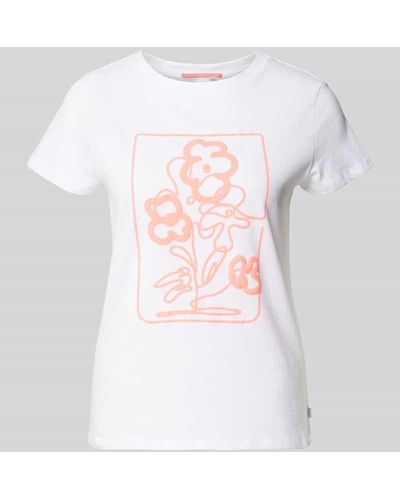 QS T-Shirt mit Motiv-Print Modell 'Paint' - Weiß