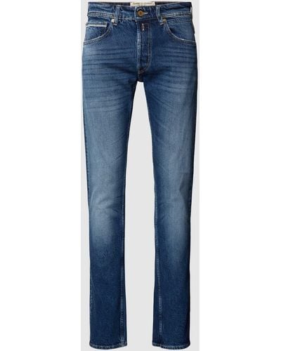 Replay Straight Fit Jeans im 5-Pocket-Design Modell 'Grover' - Blau