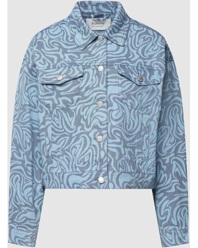 B.Young Jeansjacke mit Allover-Muster Modell 'Kora' - Blau