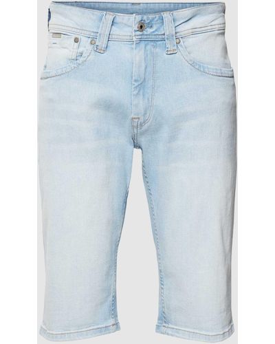 Pepe Jeans Jeansshorts im 5-Pocket-Design Modell 'CASH' - Blau