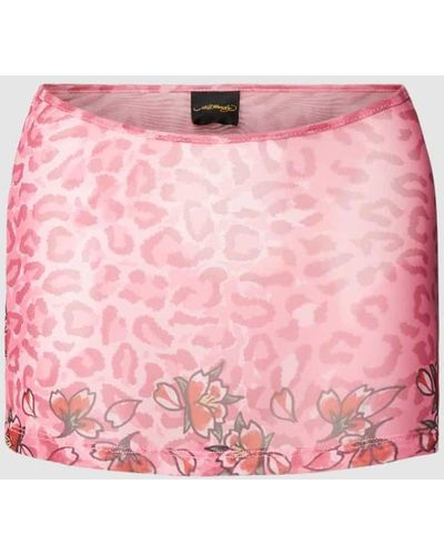 Ed Hardy Minirock mit Allover-Muster Modell 'BLOSSOM' - Pink