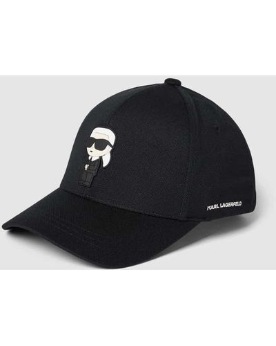 Karl Lagerfeld Basecap mit Motiv- und Logo-Patch - Schwarz