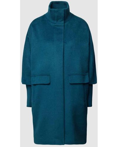 Comma, Mantel mit Stehkragen - Blau