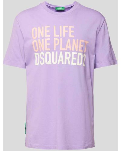 DSquared² T-Shirt mit Label-Print - Lila