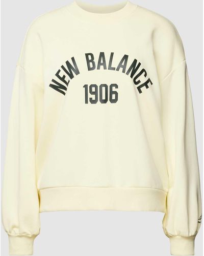 New Balance Sweatshirt Met Labelprint - Naturel