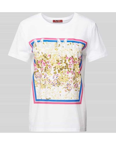 Max Mara Studio T-Shirt mit Motiv-Print - Weiß