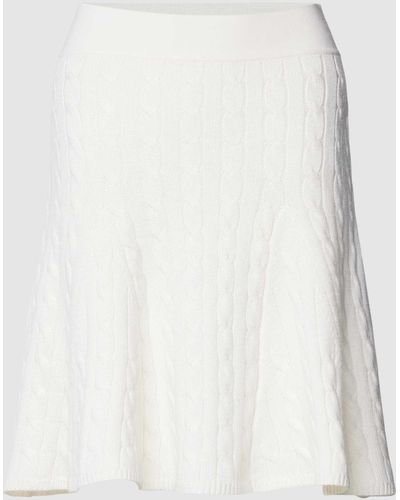 Polo Ralph Lauren Strickrock mit Zopfmuster - Weiß