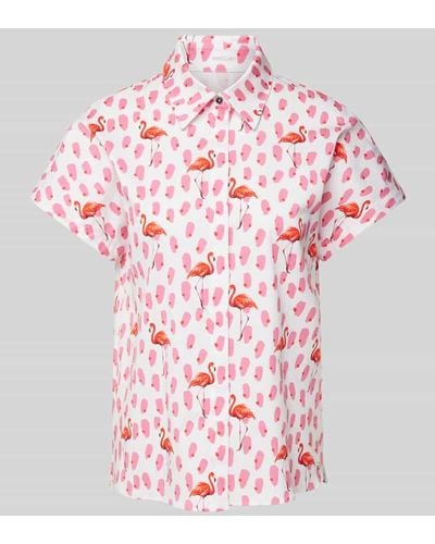 Marc Cain Blusenshirt mit Allover-Muster - Pink