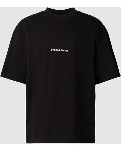 PEGADOR Oversized T-shirt Met Ronde Hals - Zwart