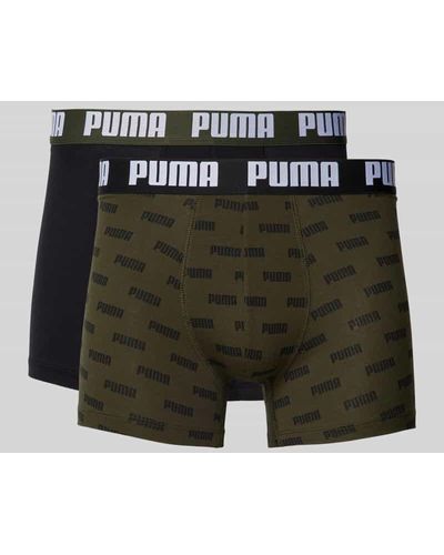 PUMA Boxershorts mit elastischem Label-Bund im 2er-Pack - Grün