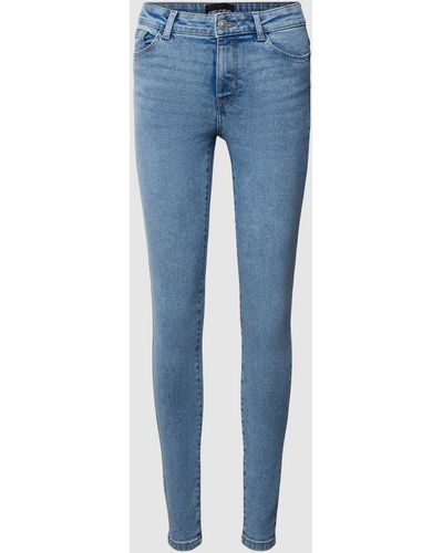 Pieces Skinny Fit Jeans im 5-Pocket-Design Modell 'DANA' - Blau