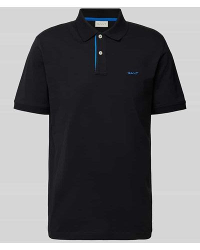 GANT Regular Fit Poloshirt mit Label-Stitching - Schwarz