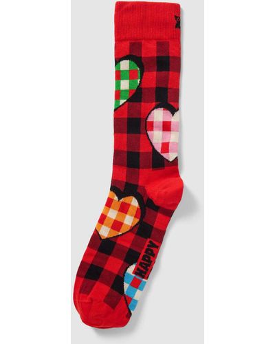 Happy Socks Sokken Met Motiefprint - Rood
