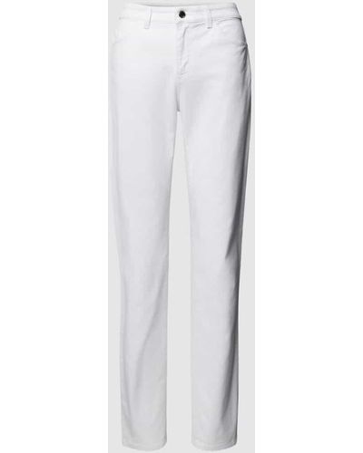Emporio Armani Slim Fit Jeans mit Knopfverschluss - Weiß