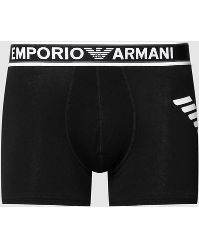 Emporio Armani Trunks Met Labelprint - Zwart