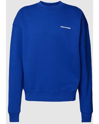 PEGADOR Oversized Sweatshirt mit Label-Print - Blau
