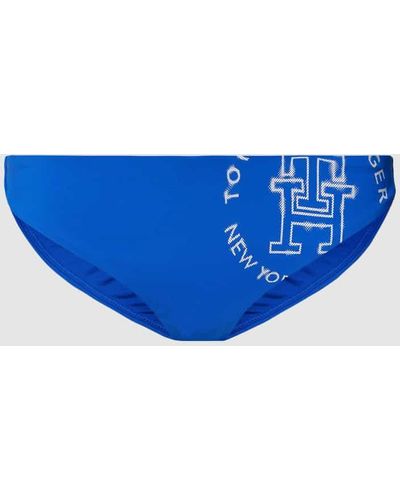 Tommy Hilfiger Bikini-Slip mit Label-Print - Blau