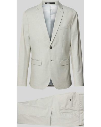 SELECTED Slim Fit Anzug im unifarbenen Design Modell 'CEDRIC' - Grau