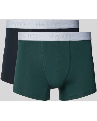 Hanro Trunks mit Label-Bund im 2er-Pack - Grün