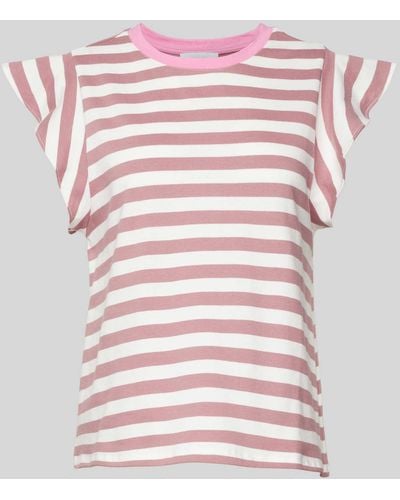 Rich & Royal T-shirt Met Streepmotief - Roze