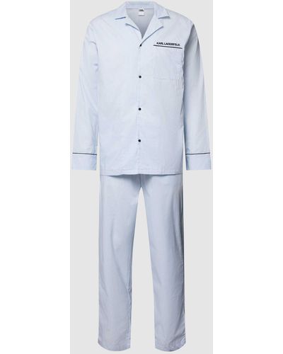 Karl Lagerfeld Pyjama Met Streepmotief - Blauw