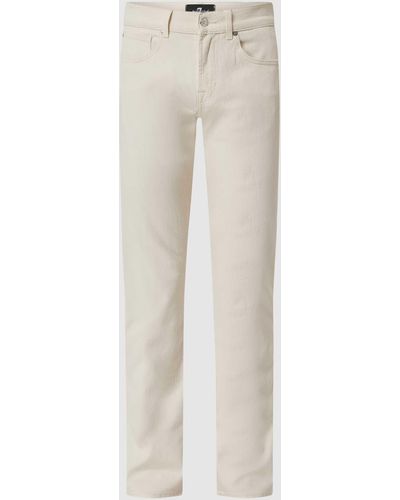 7 For All Mankind Straight Fit Jeans Met Stretch - Wit