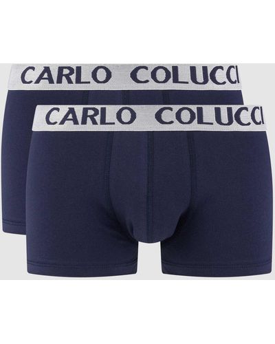 carlo colucci Classic Fit Boxershort Met Stretch - Blauw