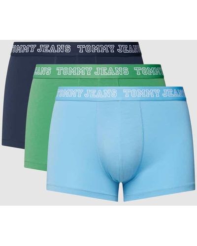 Tommy Hilfiger Trunks mit Logo-Stitching im 3er-Pack - Blau