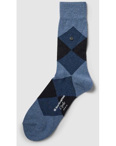 Burlington Socken mit Allover-Muster Modell 'Clyde' - Blau