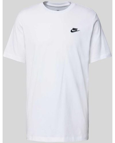 Nike T-Shirt mit Logo-Stitching - Weiß