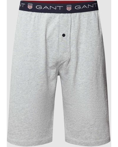 GANT Pyjama-Hose mit elastischem Label-Bund Modell 'SHIELD' - Grau