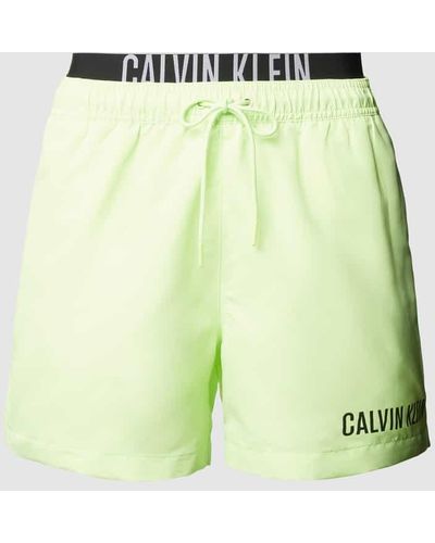 Calvin Klein Badehose mit elastischem Label-Bund - Grün