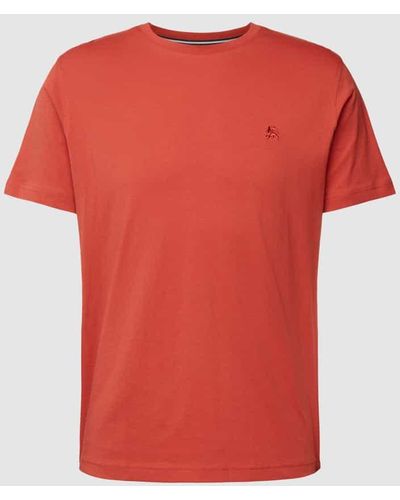 Lerros T-Shirt mit Label-Stitching - Rot