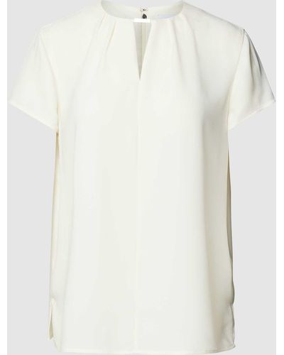 Calvin Klein Blusenshirt mit Schlüsselloch-Ausschnitt - Weiß