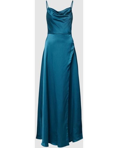 Luxuar Abendkleid in Wickel-Optik - Blau
