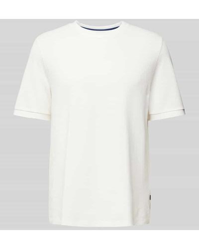 maerz muenchen T-Shirt mit geripptem Rundhalsausschnitt - Weiß