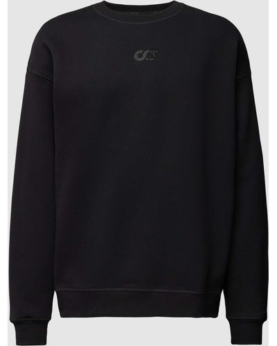 ALPHATAURI Sweatshirt Met Labelstitching - Zwart