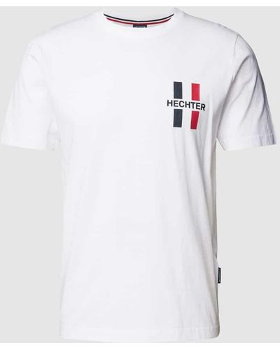 Hechter Paris T-Shirt mit Label-Print - Weiß