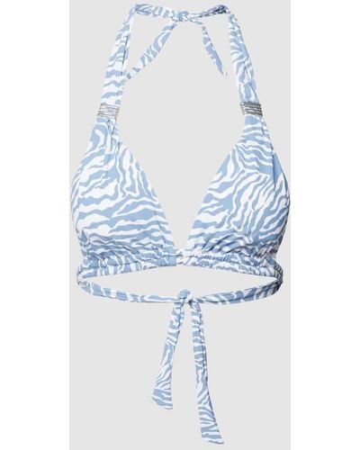 Barts Bikini-Oberteil mit Allover-Muster Modell 'DELTIA' - Blau