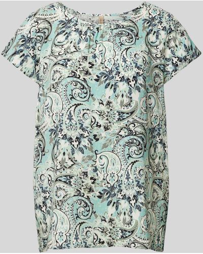 Soya Concept Blusenshirt aus Viskose mit Paisley-Muster - Grün