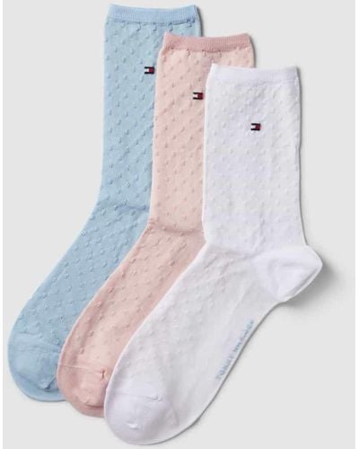 Tommy Hilfiger Socken mit Strukturmuster Modell 'Gifting Dot' im 3er-Pack - Weiß