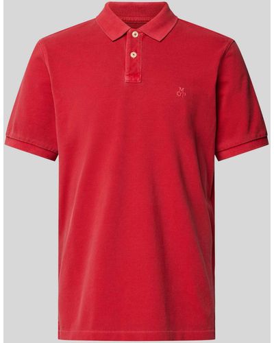Marc O' Polo Poloshirt Met Labeldetail - Rood